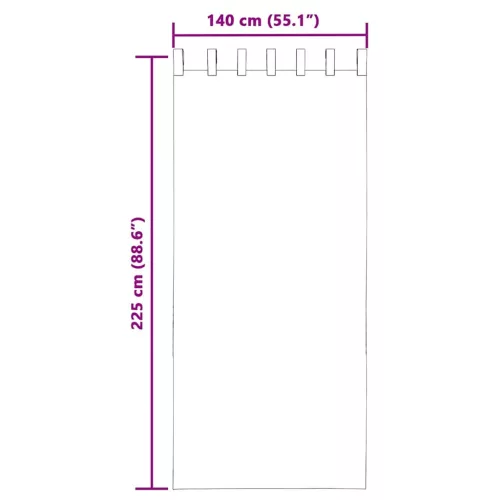2 db fekete fátyolfüggönyök fülecske tetejével 140x260 cm