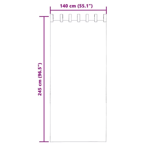 2 db fekete fátyolfüggönyök fülecske tetejével 140x260 cm