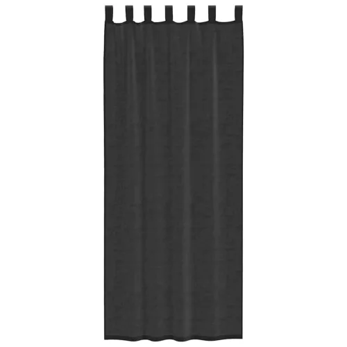 2 db fekete fátyolfüggönyök fülecske tetejével 140x260 cm