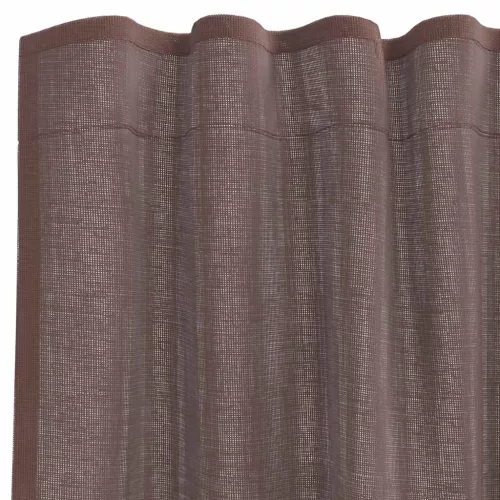2 db barna fátyolfüggönyök fülecske tetejével 140x260 cm