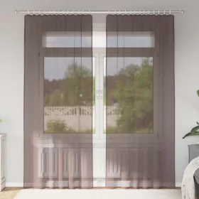   2 db barna fátyolfüggönyök fülecske tetejével 140x260 cm