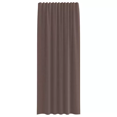 2 db barna fátyolfüggönyök fülecske tetejével 140x260 cm