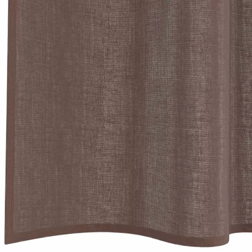 2 db barna fátyolfüggönyök fülecske tetejével 140x260 cm