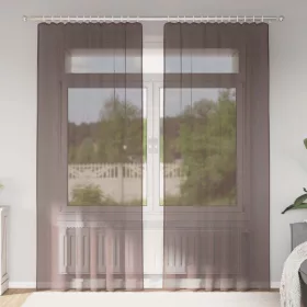   2 db barna fátyolfüggönyök fülecske tetejével 140x260 cm