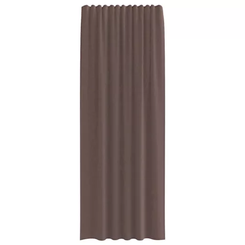 2 db barna fátyolfüggönyök fülecske tetejével 140x260 cm