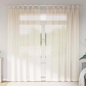   2 db krém színű fátyolfüggönyök fülecske tetejével 140x260 cm