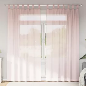   2 db világos rózsaszínű fátyolfüggönyök hurokkal 140x225 cm