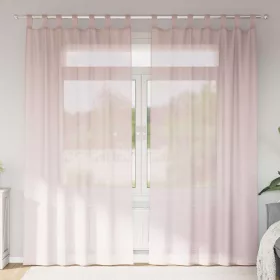   2 db világos rózsaszínű fátyolfüggönyök hurokkal 140x245 cm