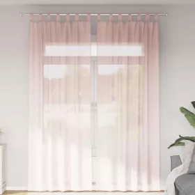   2 db világos rózsaszínű fátyolfüggönyök hurokkal 140x260 cm