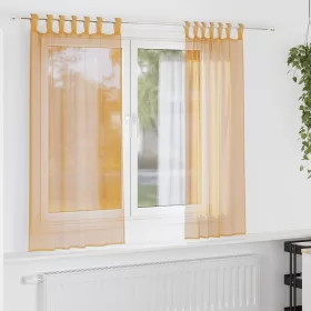2 db narancssárga fátyolfüggönyök hurokkal 140x175 cm