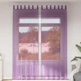 2 db lila fátyolfüggönyök hurokkal 140x260 cm