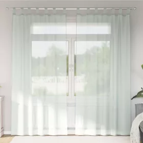 2 db világosszürke fátyolfüggönyök hurokkal 140x225 cm