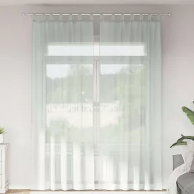 2 db világosszürke fátyolfüggönyök hurokkal 140x260 cm