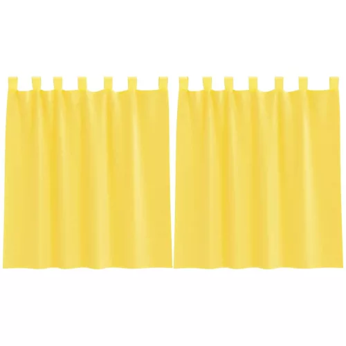 2 db sárga fátyolfüggönyök hurokkal 140x140 cm