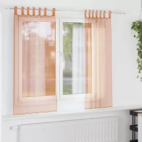 2 db terrakotta fátyolfüggönyök hurokkal 140x175 cm
