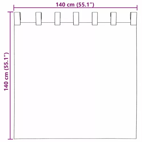 2 db türkizkék fátyolfüggönyök hurokkal 140x140 cm