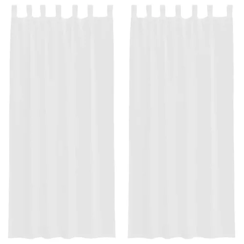 2 db fehér fátyolfüggönyök hurokkal 140x245 cm