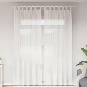 2 db fehér fátyolfüggönyök hurokkal 140x260 cm