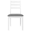 2 db fehér tömörfa gumiból készült étkezőszékek párnákkal