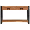 Konzolasztal fiókkal Barna 120 x 33 x 75 cm tömör akácfa