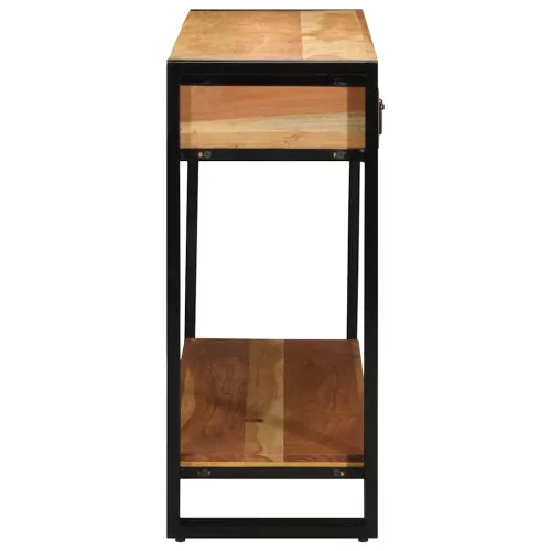 Konzolasztal fiókkal Barna 120 x 33 x 75 cm tömör akácfa
