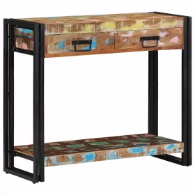   Konzolasztal Sokszínű 90 x 33 x 75 cm tömör újrahasznosított fa