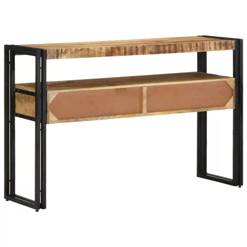 Konzolasztal fiókkal Barna 120 x 33 x 75 cm tömör mangófa