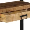 Konzolasztal fiókkal Barna 120 x 33 x 75 cm tömör mangófa