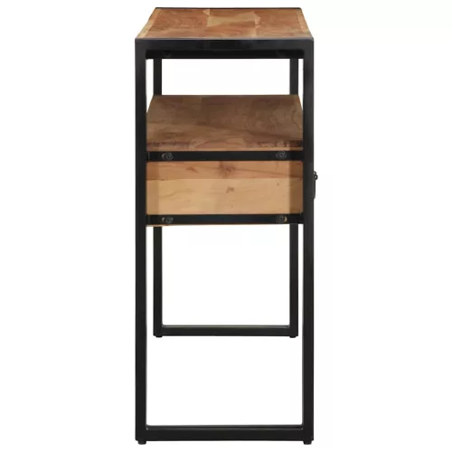 Konzolasztal fiókkal Barna 120 x 33 x 75 cm tömör akácfa