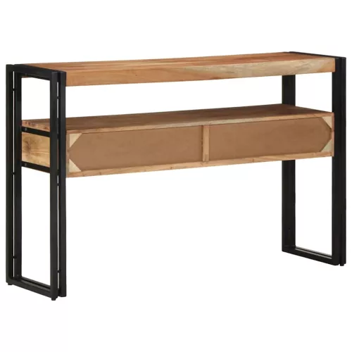 Konzolasztal fiókkal Barna 120 x 33 x 75 cm tömör akácfa