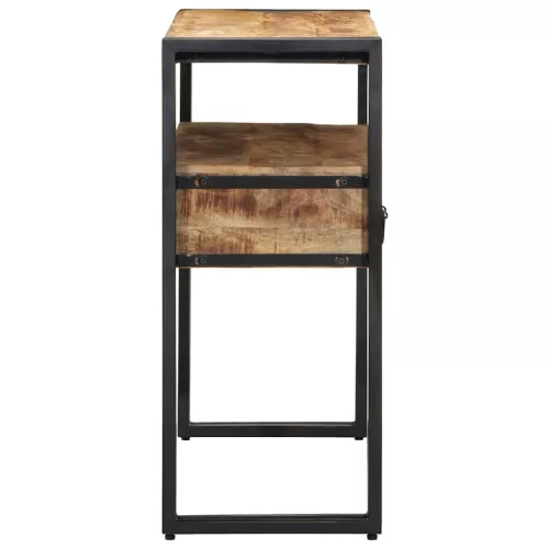 Konzolasztal fiókkal Barna 90 x 33 x 75 cm tömör mangófa