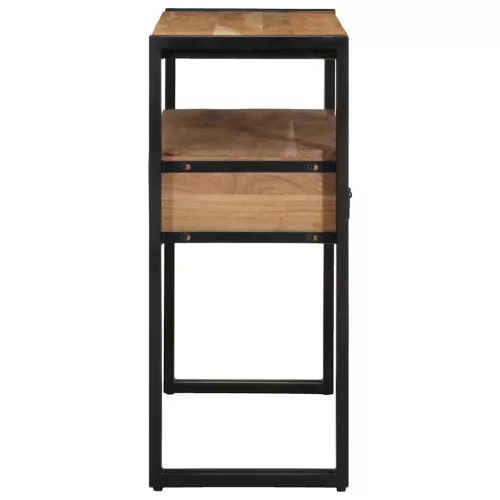 Konzolasztal fiókkal Barna 90 x 33 x 75 cm tömör akácfa