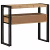 Konzolasztal fiókkal Barna 90 x 33 x 75 cm tömör akácfa