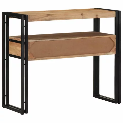 Konzolasztal fiókkal Barna 90 x 33 x 75 cm tömör akácfa