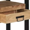 Konzolasztal fiókkal Barna 90 x 33 x 75 cm tömör akácfa