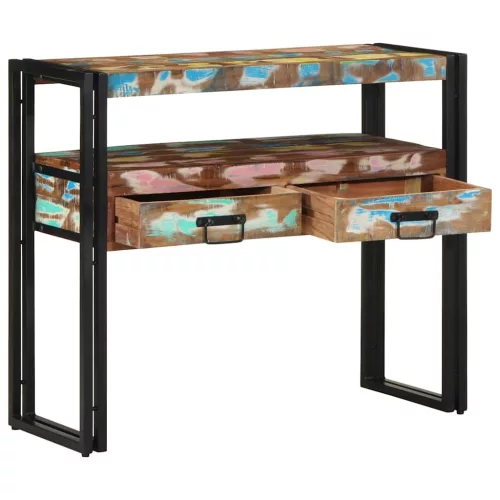 Konzolasztal Sokszínű 90 x 33 x 75 cm tömör újrahasznosított fa