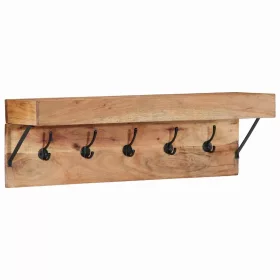 Kabáthorog polcokkal Barna 73 x 19 x 23 cm Tömör akácfa