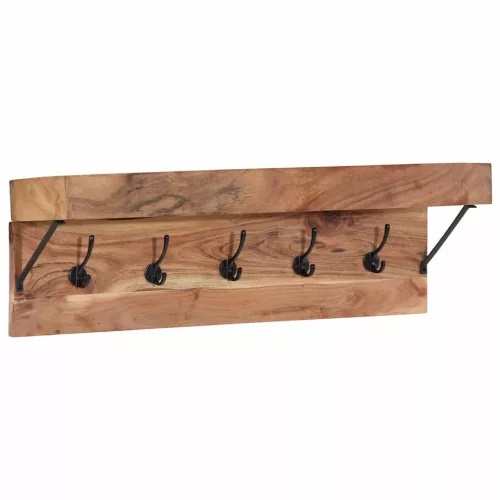 Kabáthorog polcokkal Barna 73 x 19 x 23 cm Tömör akácfa