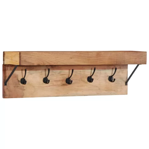 Kabáthorog polcokkal Barna 73 x 19 x 23 cm Tömör akácfa