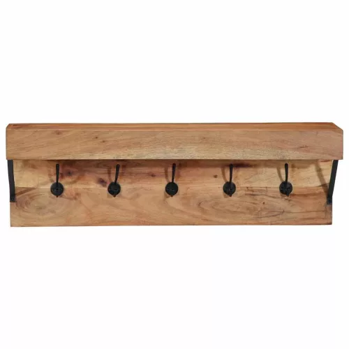 Kabáthorog polcokkal Barna 73 x 19 x 23 cm Tömör akácfa