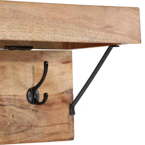 Kabáthorog polcokkal Barna 73 x 19 x 23 cm Tömör akácfa