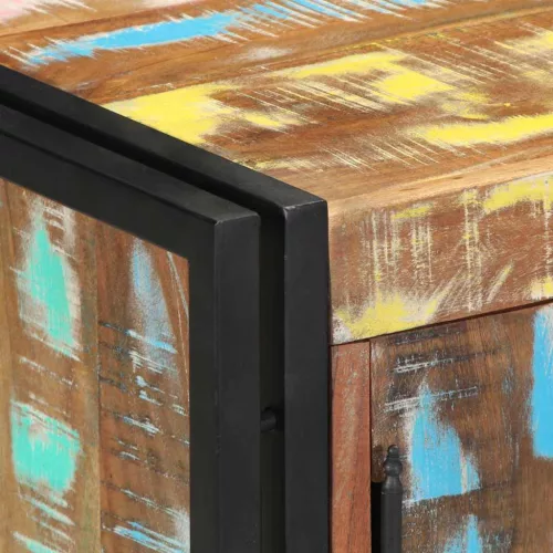 Cipő Szekrény Fekete 30 x 30 x 40 cm Tömör újrahasznosított fa