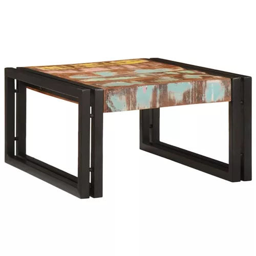 Fürdőszobai polc polcokkal 60 x 50 x 23 cm Tömör mangófa és vas