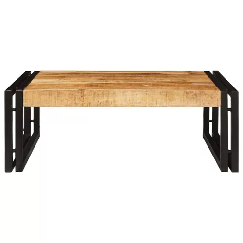 Fürdőszobai polc polcokkal 65 x 50 x 23 cm Tömör mangófa és vas