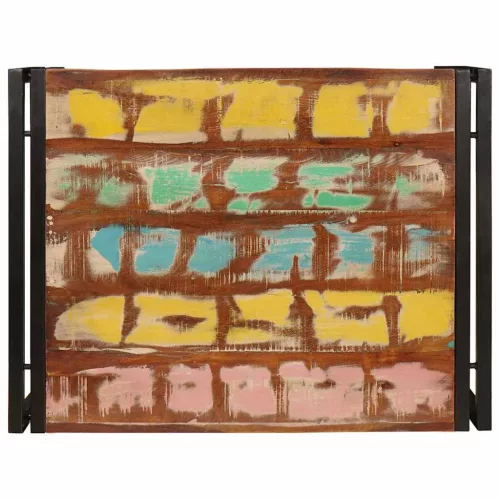 Fürdőszobai polc polcokkal 65 x 50 x 23 cm Tömör mangófa és vas
