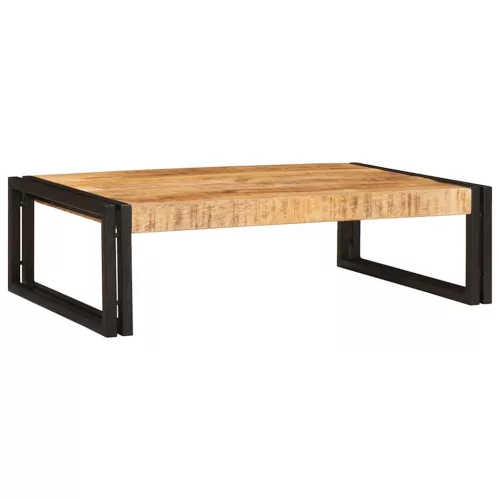 Fürdőszobai polc polcokkal 80 x 50 x 23 cm Tömör mangófa és vas