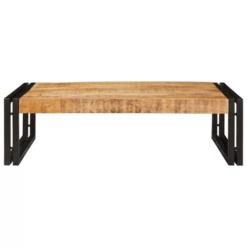 Fürdőszobai polc polcokkal 80 x 50 x 23 cm Tömör mangófa és vas