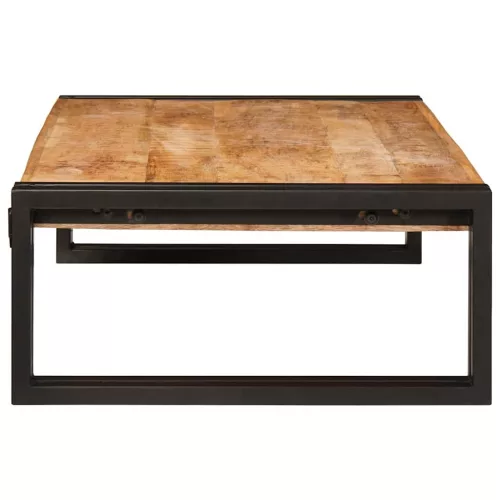 Fürdőszobai polc polcokkal 80 x 50 x 23 cm Tömör mangófa és vas