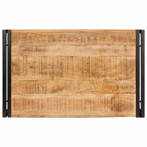Fürdőszobai polc polcokkal 80 x 50 x 23 cm Tömör mangófa és vas