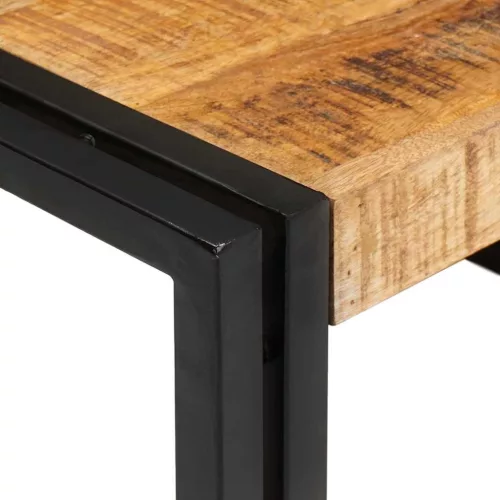 Fürdőszobai polc polcokkal 80 x 50 x 23 cm Tömör mangófa és vas